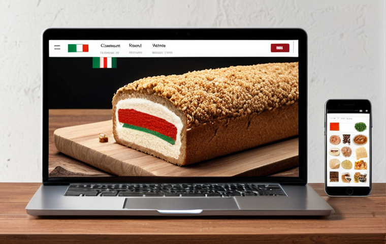 **

Intuitive website navigation for online shopping. Simple menu structure, breadcrumbs, and a clear search bar. Focus on ease of use. Italian flag in the corner.

**