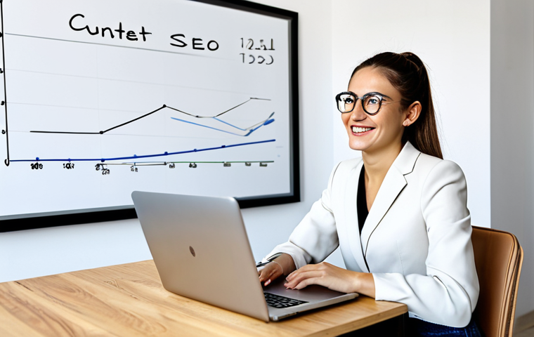SEO and Content Success**

"A brightly lit, modern office scene. A young Italian woman is smiling and working on a laptop, showing a graph with upward trending arrows. Around her are whiteboards with handwritten notes about SEO keywords and content strategy.  She is wearing a stylish, professional, but comfortable outfit (e.g., a blazer with jeans or a fashionable blouse and trousers). Fully clothed, appropriate attire, safe for work, perfect anatomy, natural proportions, professional, modest, family-friendly.  The image emphasizes success and a data-driven approach to online marketing in Italy."

**