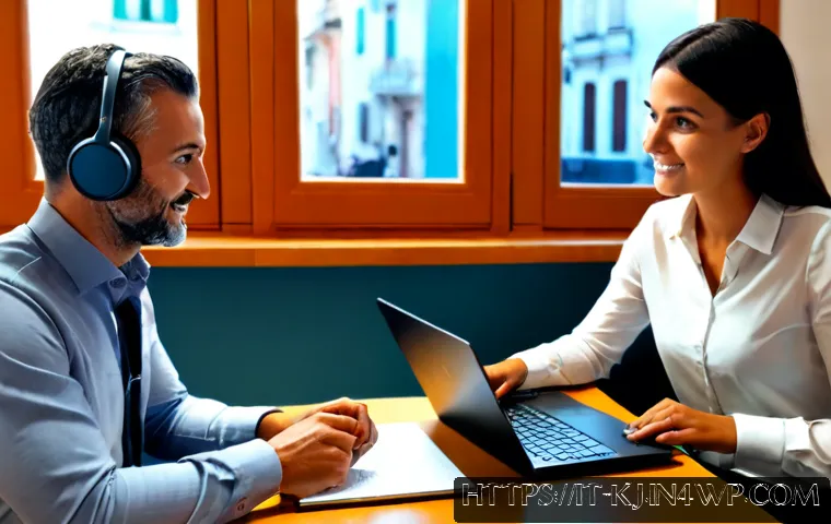Home 17 AI 챗봇을 활용한 고객 서비스 개선 전략 - Photorealistic customer service improvement scene in a modern Italian small-business office, friendl...